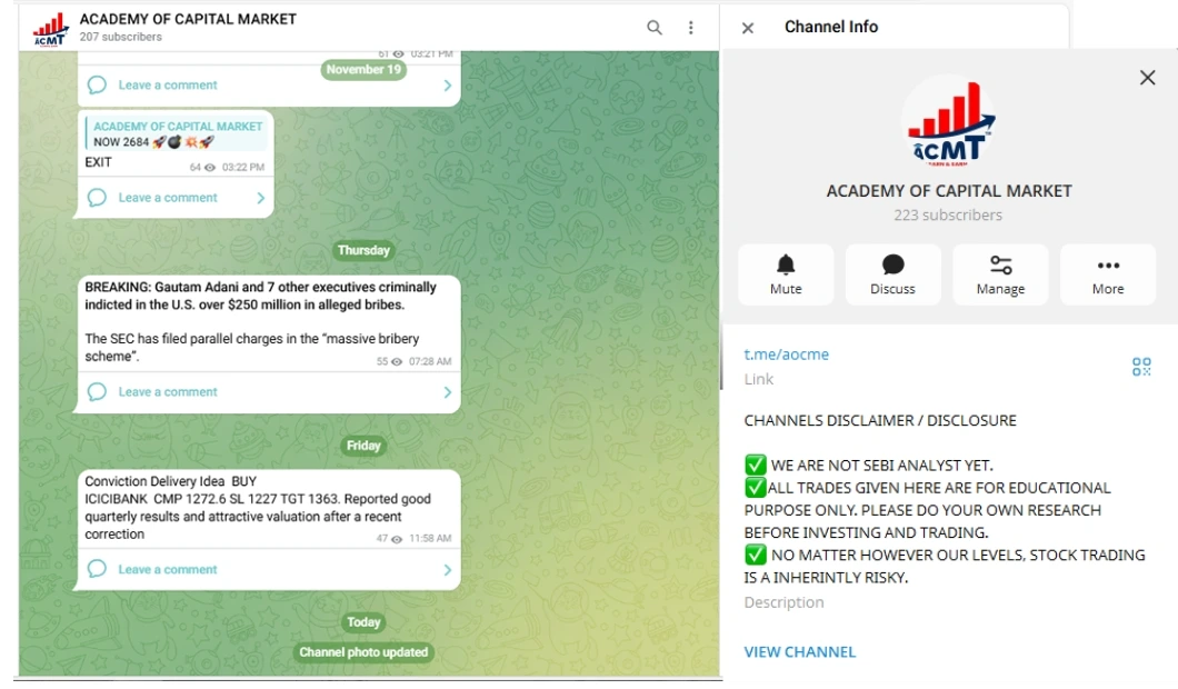 ACMT Telegram Profile