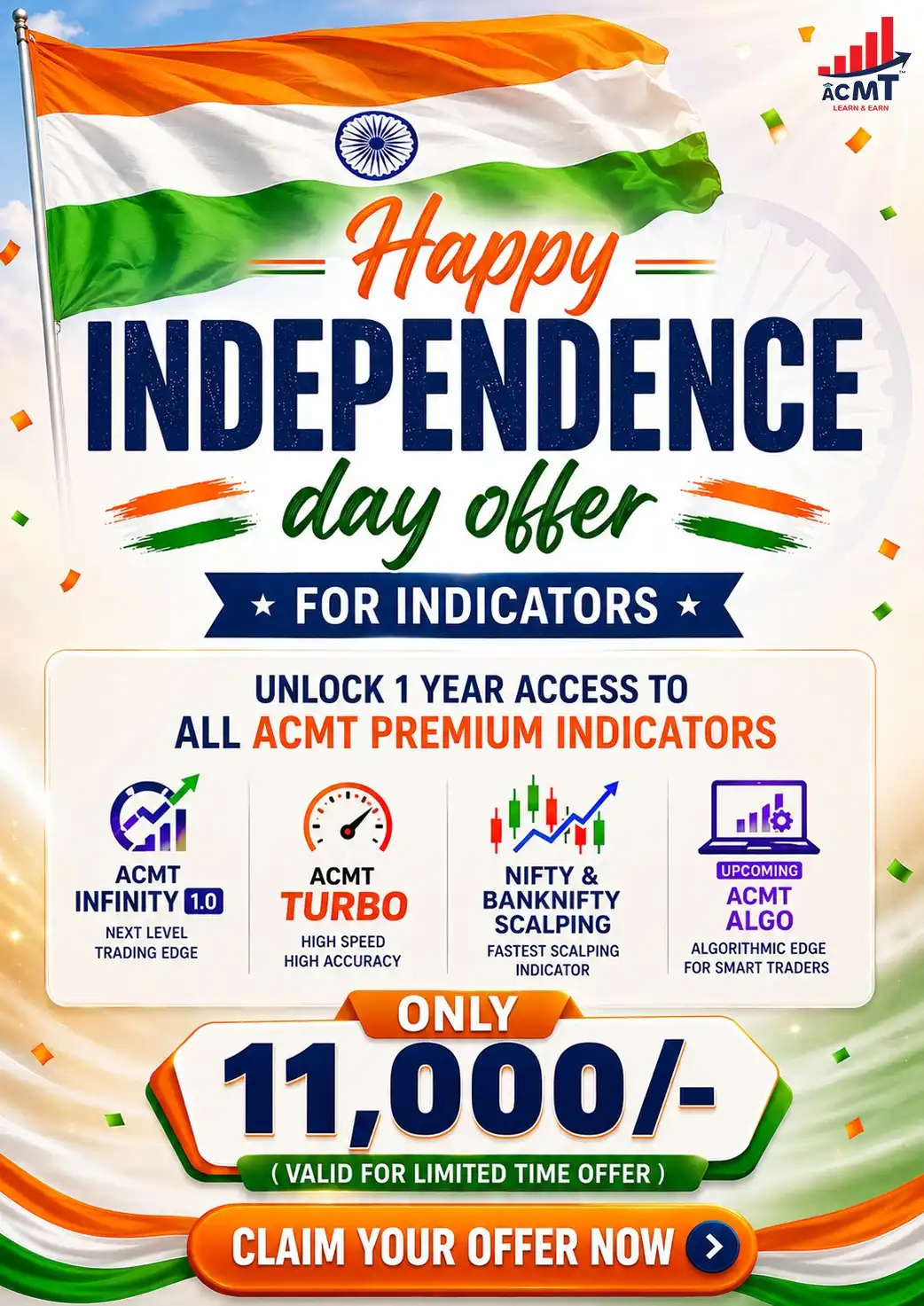 Independence Day Offer For Indicators by ACMT